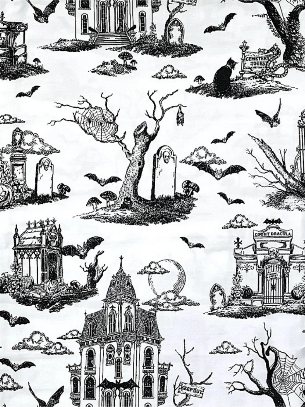 Cynthia Rowley Haunted Cemetery Halloween Cotton Sheet Set - King